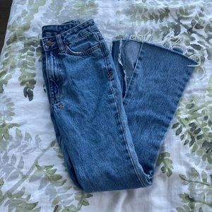 SOLD KSUBI Melrose straight flare ripped split women’s jeans